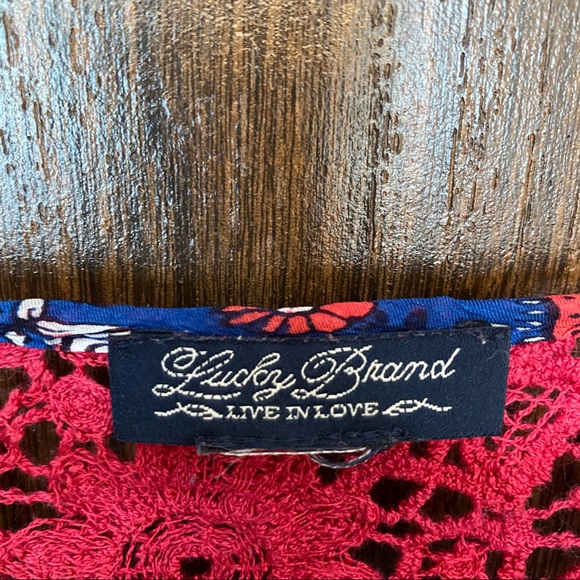 Lucky Brand Paisley Peasant Top - Picture 3 of 5